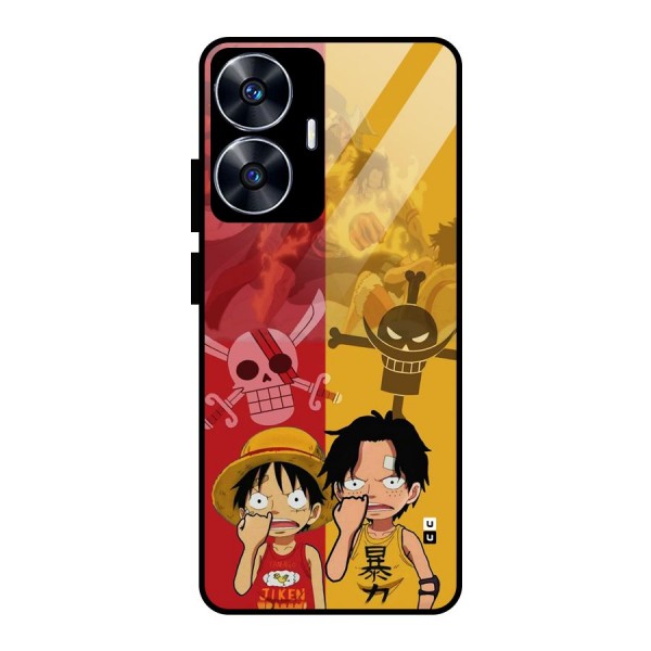 Luffy And Ace Glass Back Case for realme C55