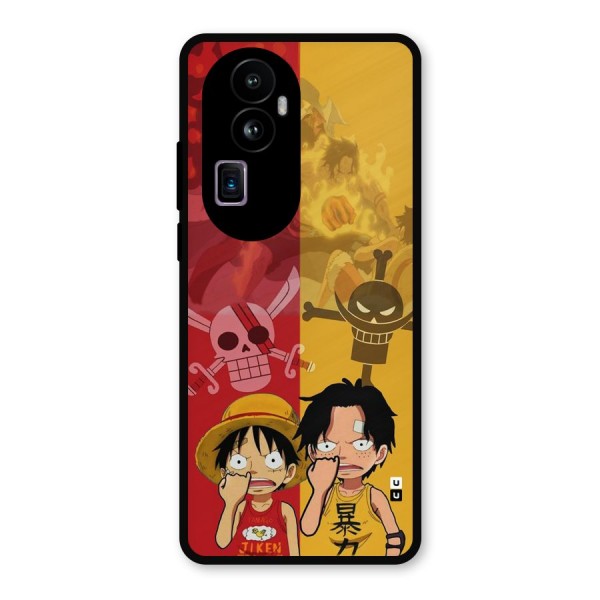 Luffy And Ace Metal Back Case for Oppo Reno10 Pro Plus