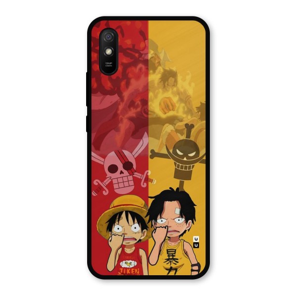 Luffy And Ace Metal Back Case for Redmi 9i