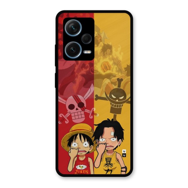 Luffy And Ace Metal Back Case for Redmi Note 12 Pro Plus 5G