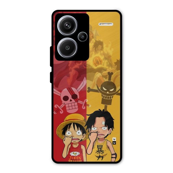 Luffy And Ace Metal Back Case for Redmi Note 13 Pro Plus