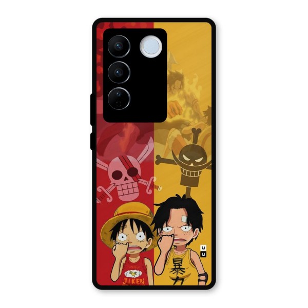 Luffy And Ace Metal Back Case for Vivo V27 Pro