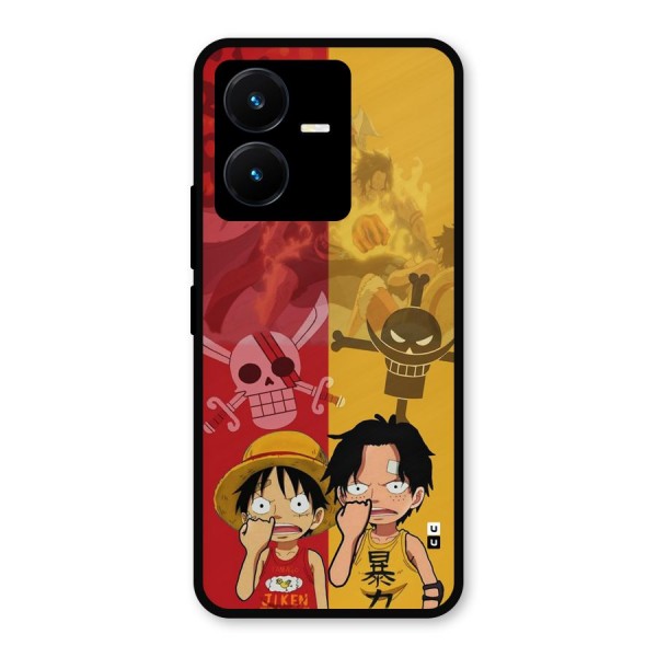 Luffy And Ace Metal Back Case for Vivo Y22s