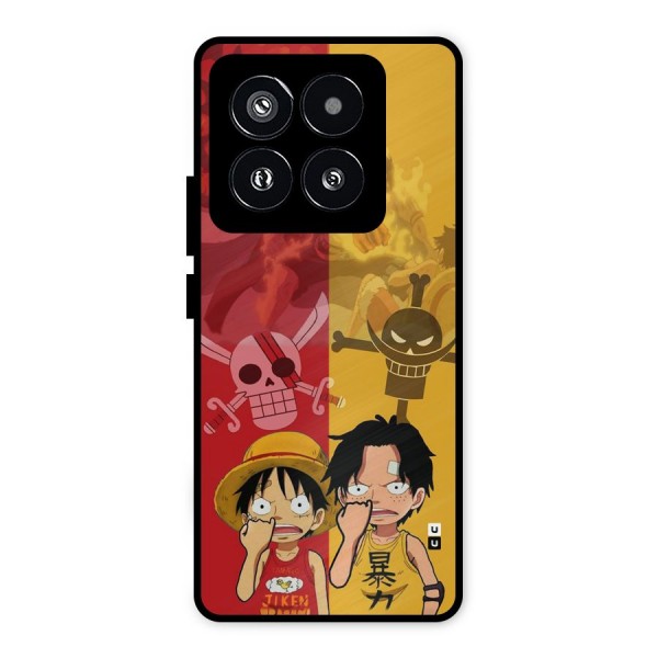 Luffy And Ace Metal Back Case for Xiaomi 14 Pro