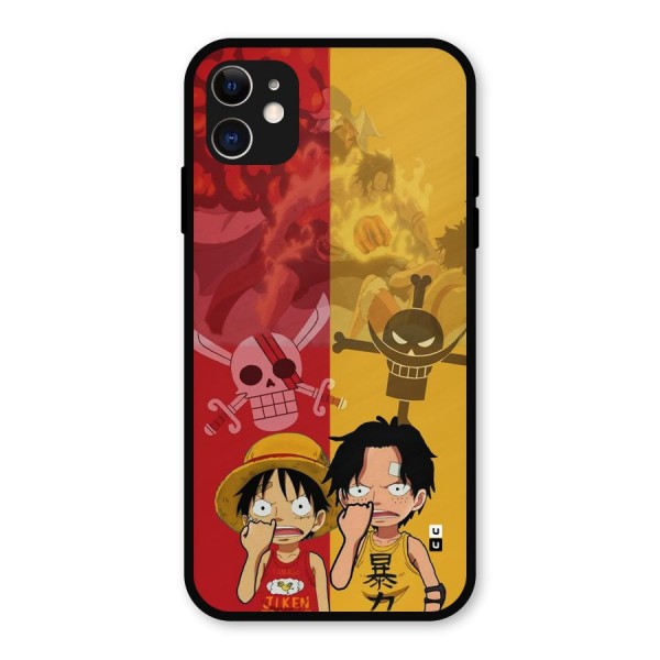 Luffy And Ace Metal Back Case for iPhone 11