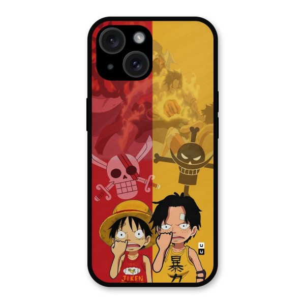 Luffy And Ace Metal Back Case for iPhone 15