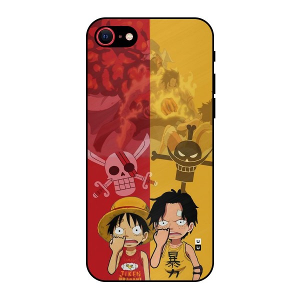 Luffy And Ace Metal Back Case for iPhone 8