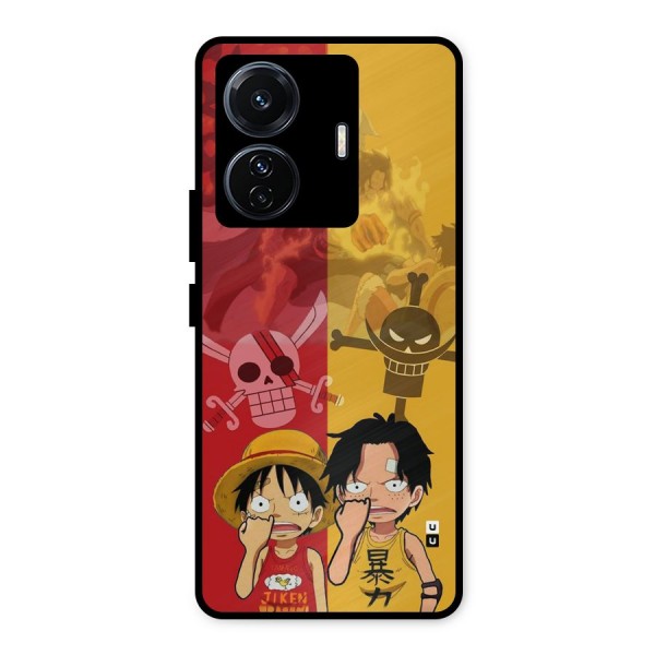 Luffy And Ace Metal Back Case for iQOO Z6