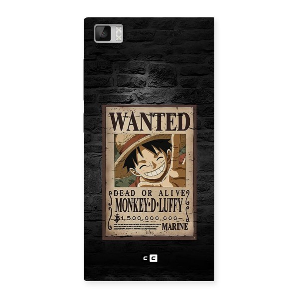 Luffy Wanted Back Case for Mi3