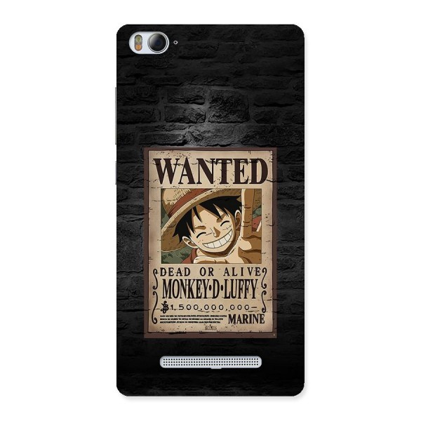 Luffy Wanted Back Case for Mi4i