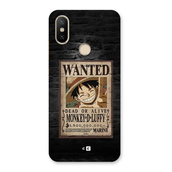 Luffy Wanted Back Case for Mi A2