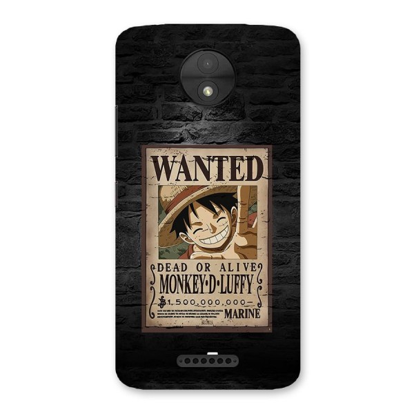 Luffy Wanted Back Case for Moto C