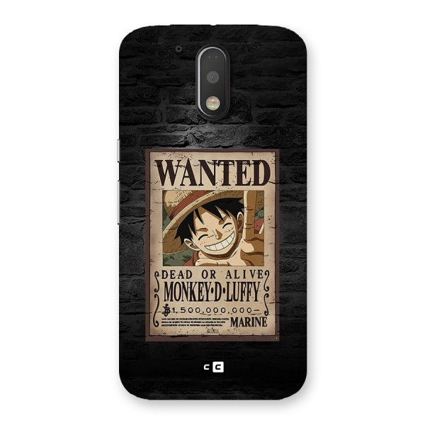 Luffy Wanted Back Case for Moto G4