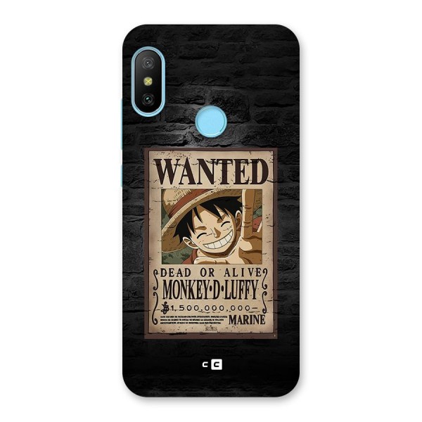 Luffy Wanted Back Case for Redmi 6 Pro