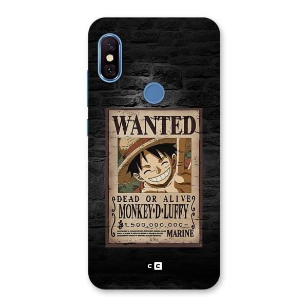 Luffy Wanted Back Case for Redmi Note 6 Pro