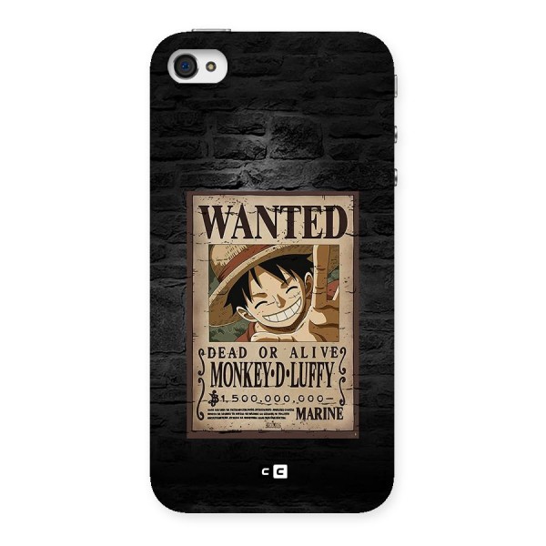 Luffy Wanted Back Case for iPhone 4 4s