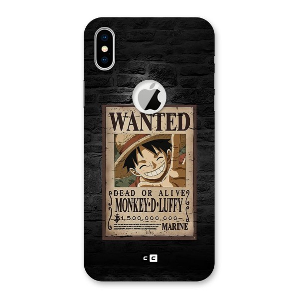 Luffy Wanted Back Case for iPhone XS Logo Cut