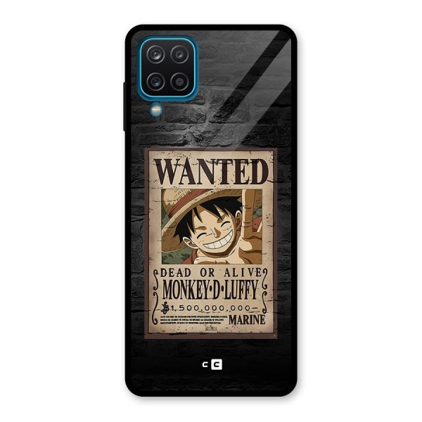 Luffy Wanted Glass Back Case for Galaxy A12