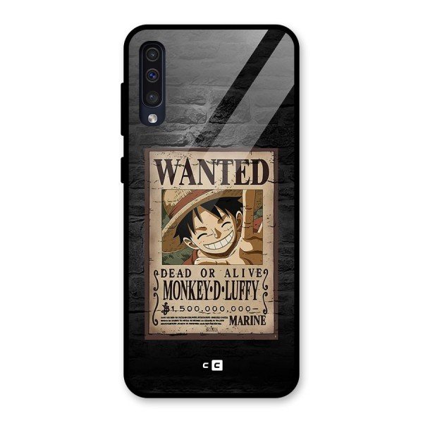 Luffy Wanted Glass Back Case for Galaxy A50s