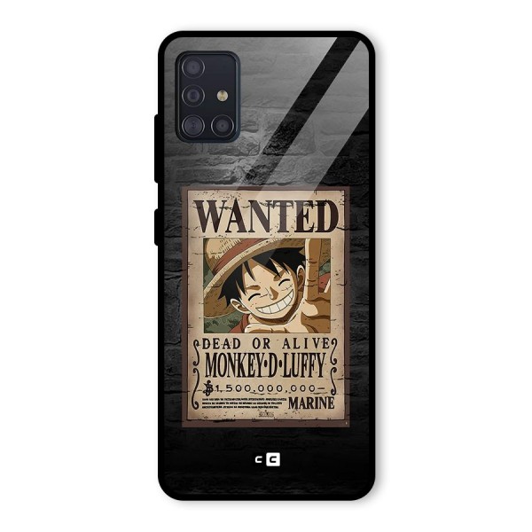 Luffy Wanted Glass Back Case for Galaxy A51