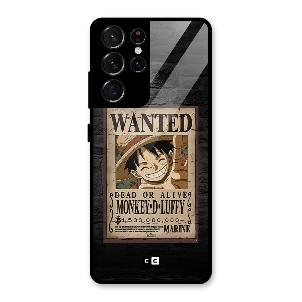 Luffy Wanted Glass Back Case for Galaxy S21 Ultra 5G