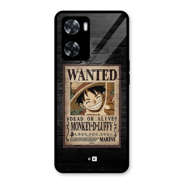 Luffy Wanted Glass Back Case for Oppo A57 2022