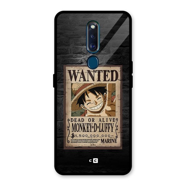 Luffy Wanted Glass Back Case for Oppo F11 Pro