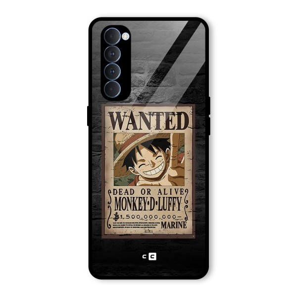 Luffy Wanted Glass Back Case for Oppo Reno4 Pro