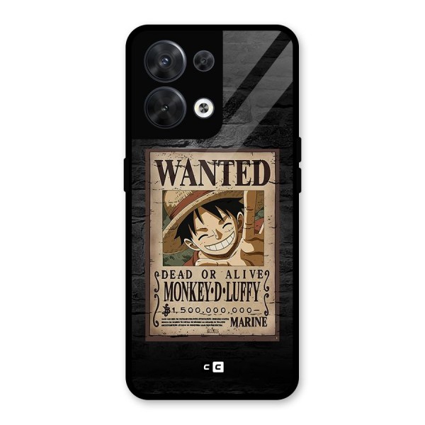 Luffy Wanted Glass Back Case for Oppo Reno8 5G