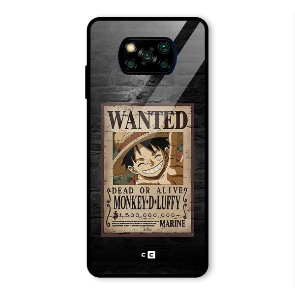 Luffy Wanted Glass Back Case for Poco X3 Pro