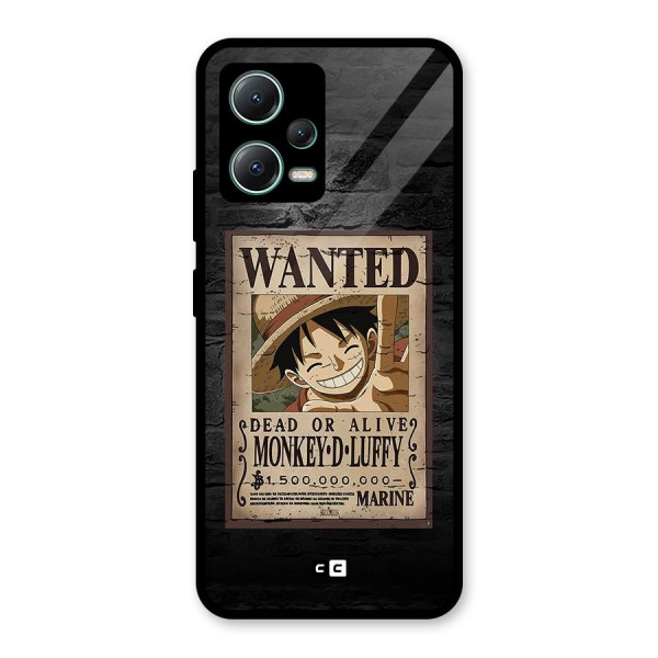 Luffy Wanted Glass Back Case for Poco X5