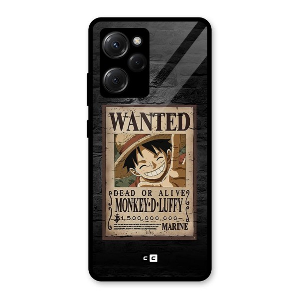 Luffy Wanted Glass Back Case for Poco X5 Pro