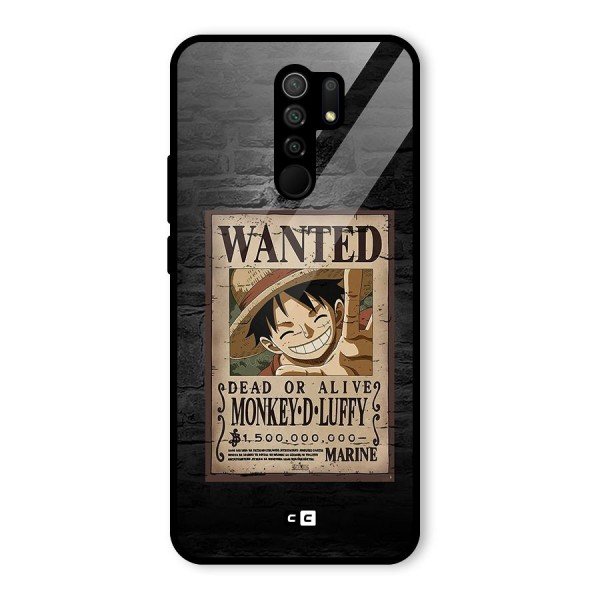 Luffy Wanted Glass Back Case for Redmi 9 Prime