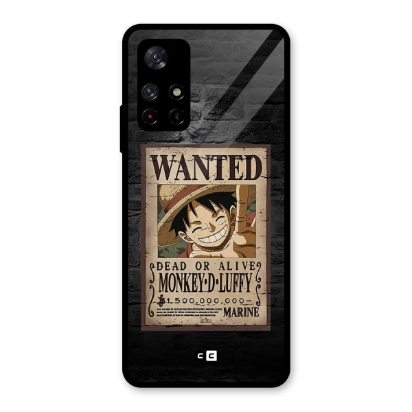 Luffy Wanted Glass Back Case for Redmi Note 11T 5G