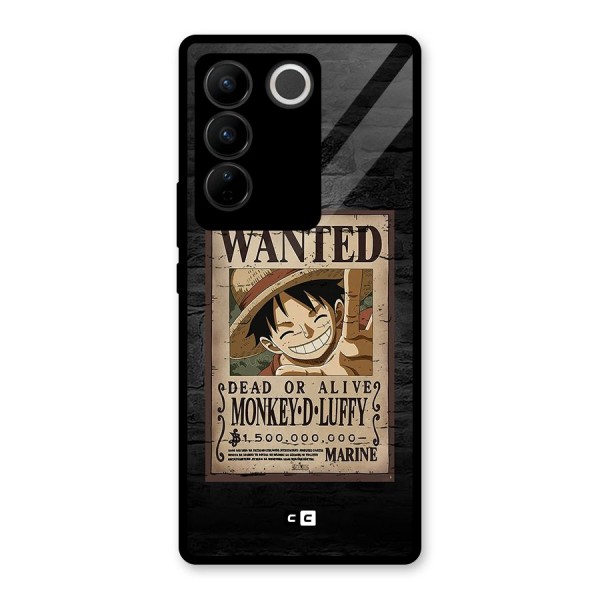 Luffy Wanted Glass Back Case for Vivo V27 Pro