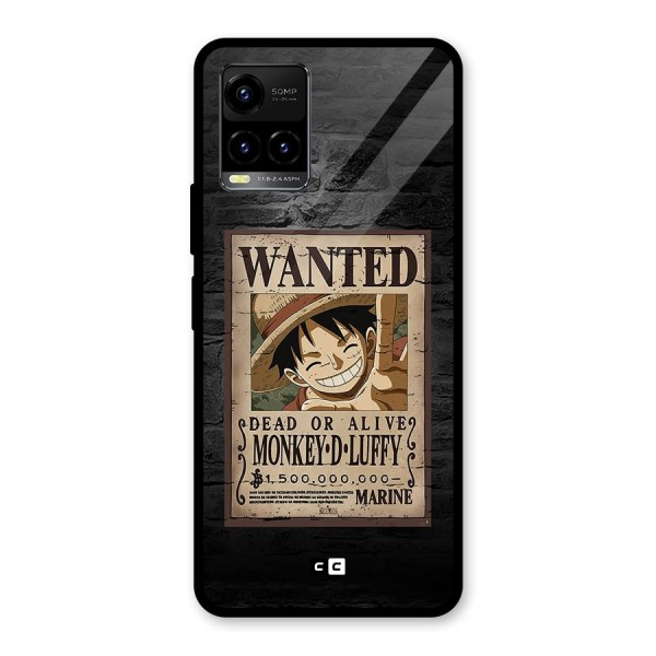 Luffy Wanted Glass Back Case for Vivo Y21A