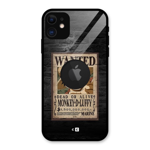 Luffy Wanted Glass Back Case for iPhone 11 Logo Cut