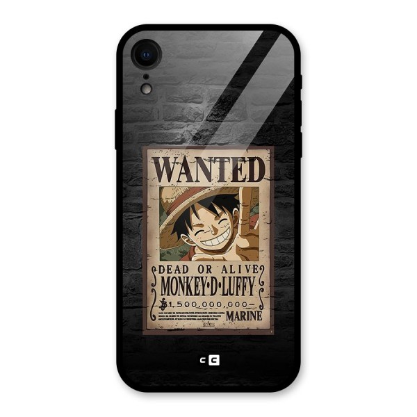 Luffy Wanted Glass Back Case for iPhone XR