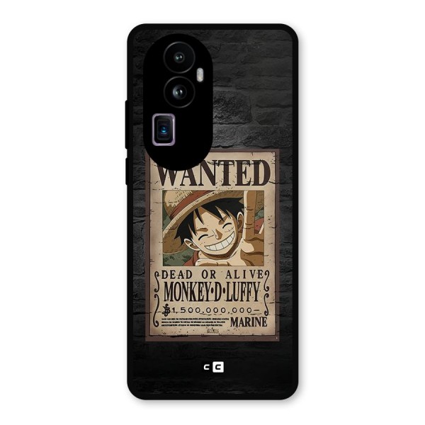 Luffy Wanted Metal Back Case for Oppo Reno10 Pro Plus