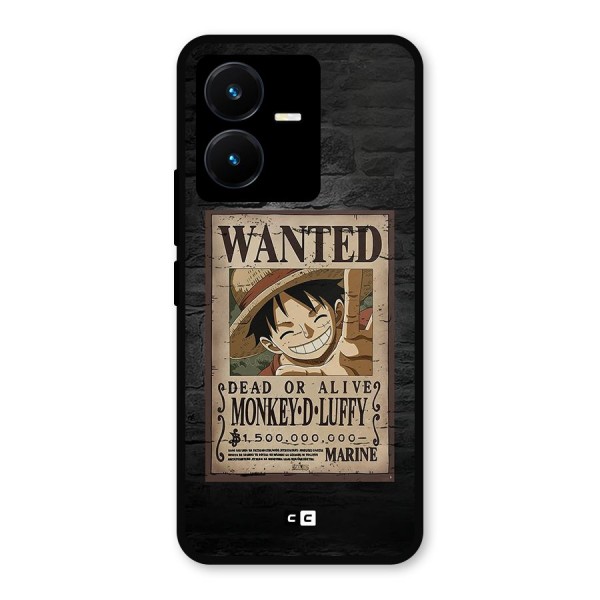 Luffy Wanted Metal Back Case for Vivo Y22s