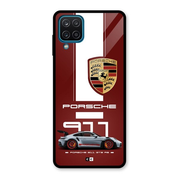 Luxe Supercar Glass Back Case for Galaxy A12