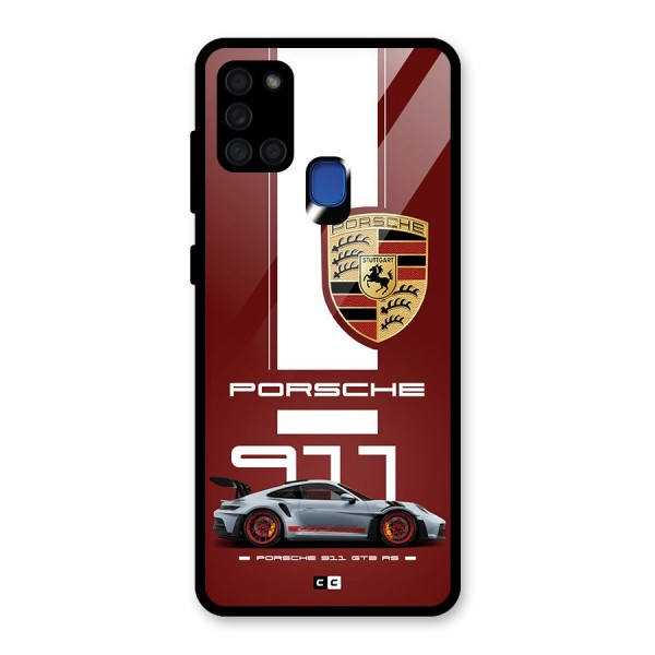 Luxe Supercar Glass Back Case for Galaxy A21s