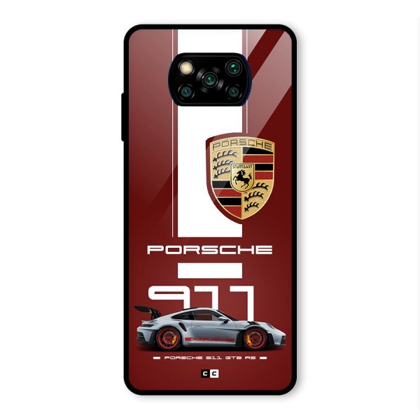 Luxe Supercar Glass Back Case for Poco X3 Pro