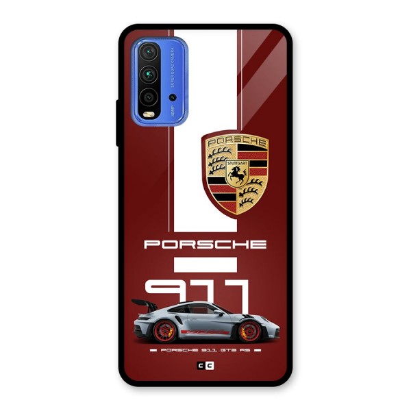 Luxe Supercar Glass Back Case for Redmi 9 Power