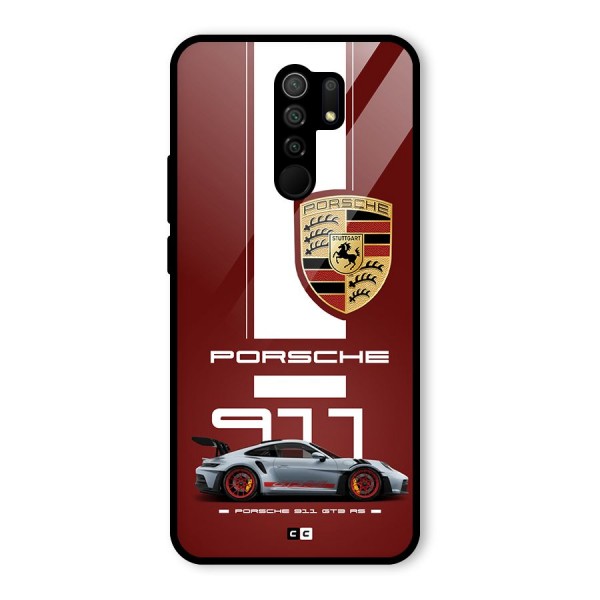 Luxe Supercar Glass Back Case for Redmi 9 Prime