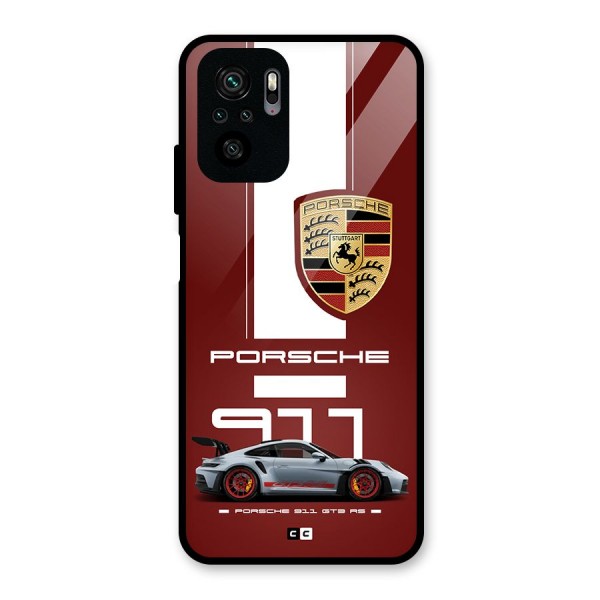 Luxe Supercar Glass Back Case for Redmi Note 10S