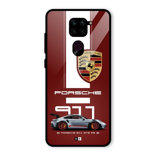 Luxe Supercar Glass Back Case for Redmi Note 9