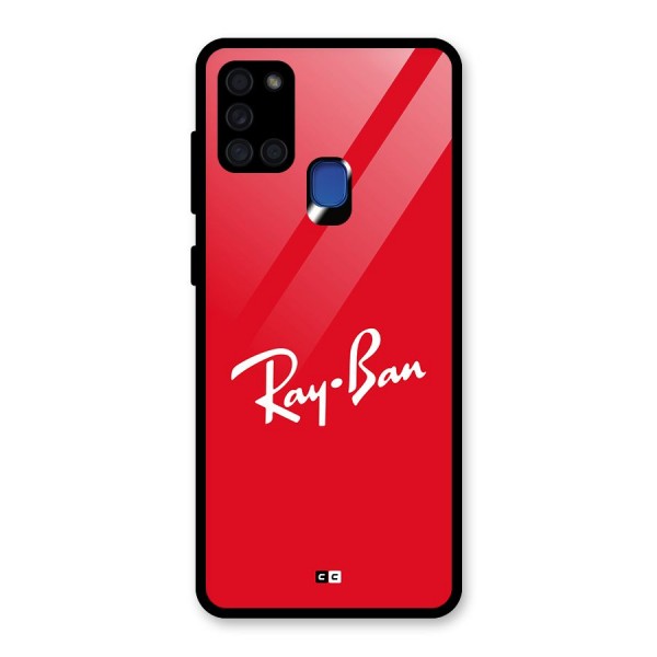 Luxury Red Glass Back Case for Galaxy A21s