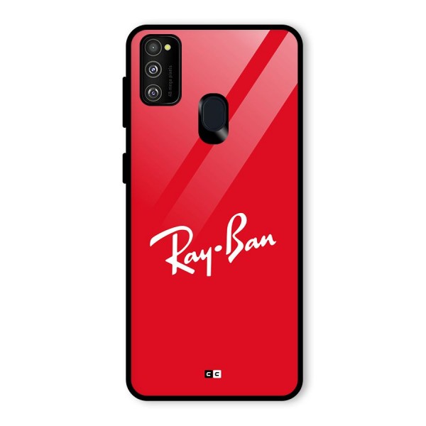 Luxury Red Glass Back Case for Galaxy M21