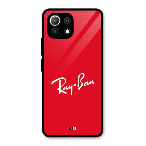 Luxury Red Glass Back Case for Mi 11 Lite